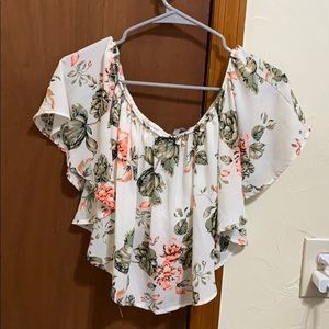 Charlotte Russe Off the Shoulder Crop Top